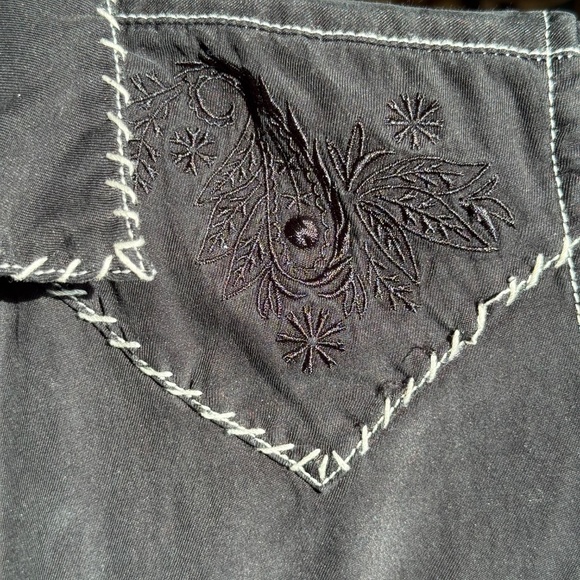 VTG Ryan Michael Western Long Sleeve Pearl Snap Button Woman SZ S Silk Blend - Picture 7 of 16